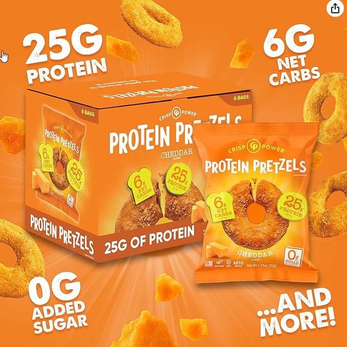 CRISP POWER Protein Pretzels: Keto Snack That is Amazing
